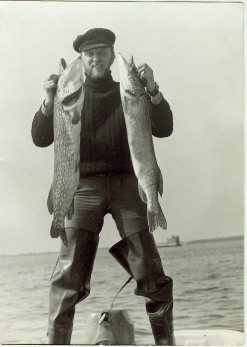 Krzysztof Skóra i szczupaki z Zatoki Puckiej, lata 70. 